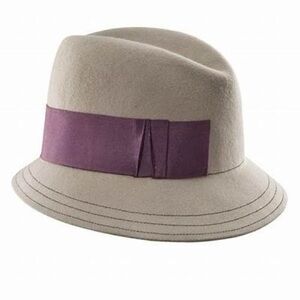 Albertus Swanepoel Hat 100% Wool Dusty Pink Purple Ribbon One Size